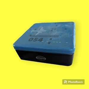 Fossil Watch Tin Blue Empty Airplane North South America 054 What Vintage Are U